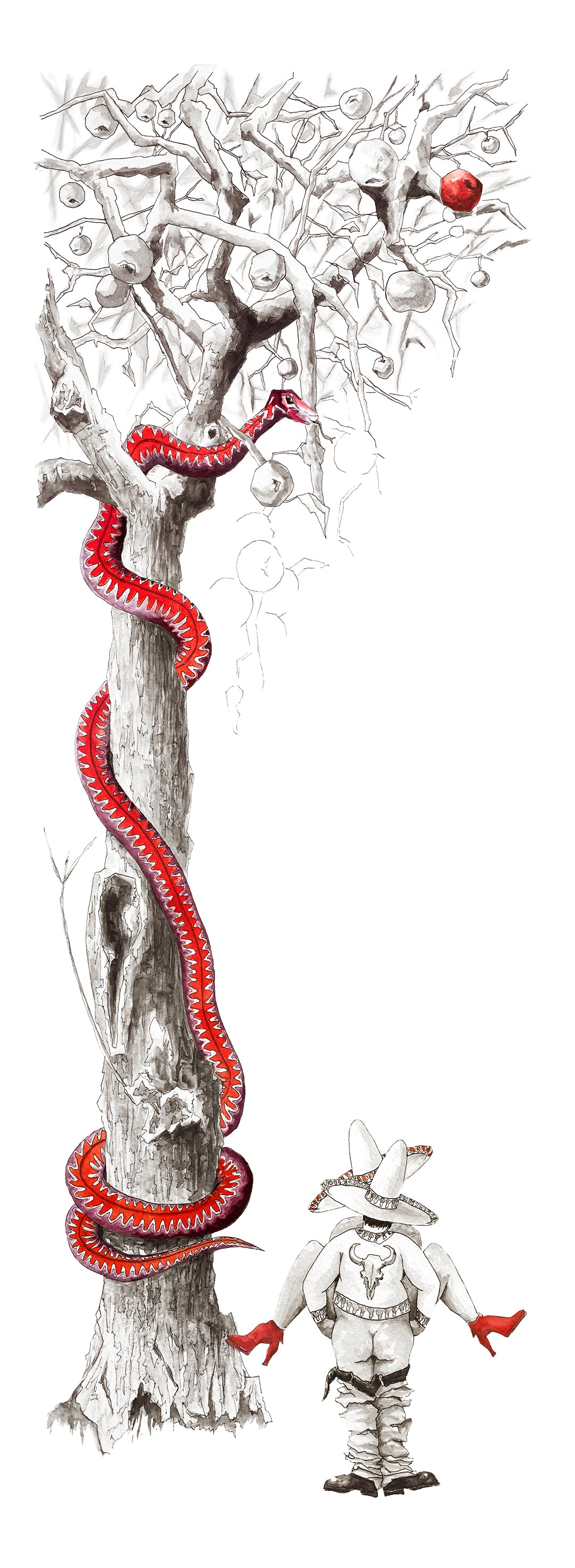 Adam, Eve, the Serpent, the tree and the apple